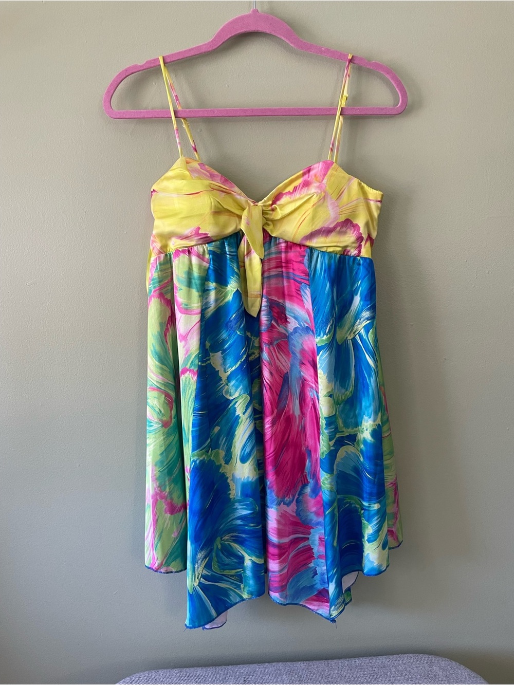 Colorful Tie-Front Summer Sundress - Yellow, Blue, Pink, Green